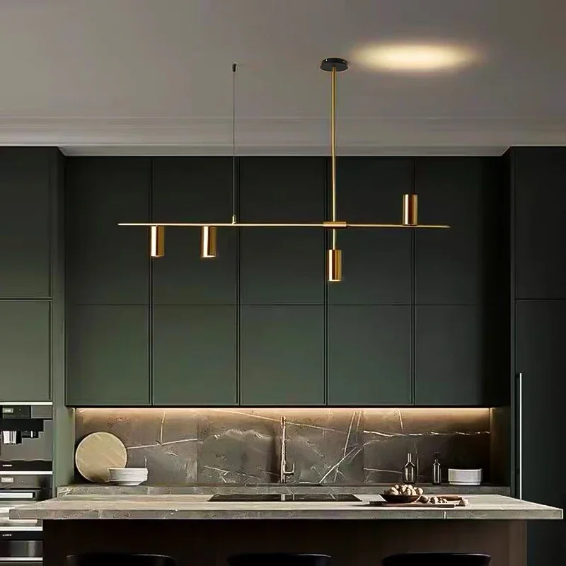 Kitchen Hanging Ceiling Lamps Simple Modern Style Long Chandelier LED Living Room Pendant Light Fixture Dining  Bar Counter Lamp - 2