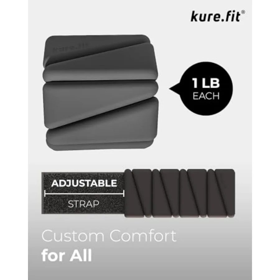 1lb Adjustable Wrist & Ankle Weights Set Bundle (Black+Purple) - 2 Pairs