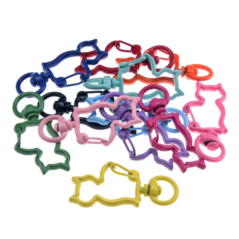 

5-20PcsLot 34mm Multicolor Snap Trigger Buckles For Keychain Lobster Clasp Hooks Necklace Key Ring Clasp DIY Making Accessories