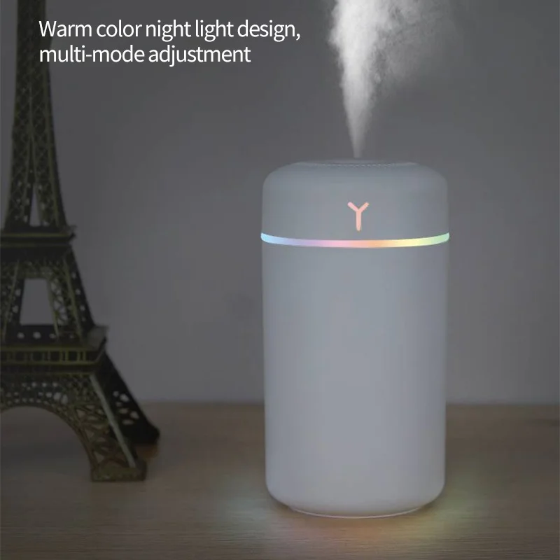 1 PCS Portable 420ml Air Humidifier Aromatherapy Humidificador For Home Car USB Sprayer With LED Color Night Lamp Purifier 6