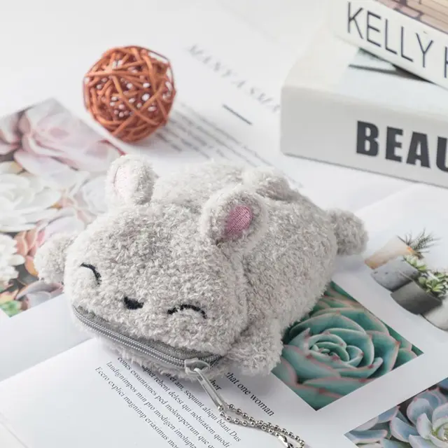 Coin Purse Cartoon Strawberry Cake Plush Animal Bear Pig Rabbit - Main Image