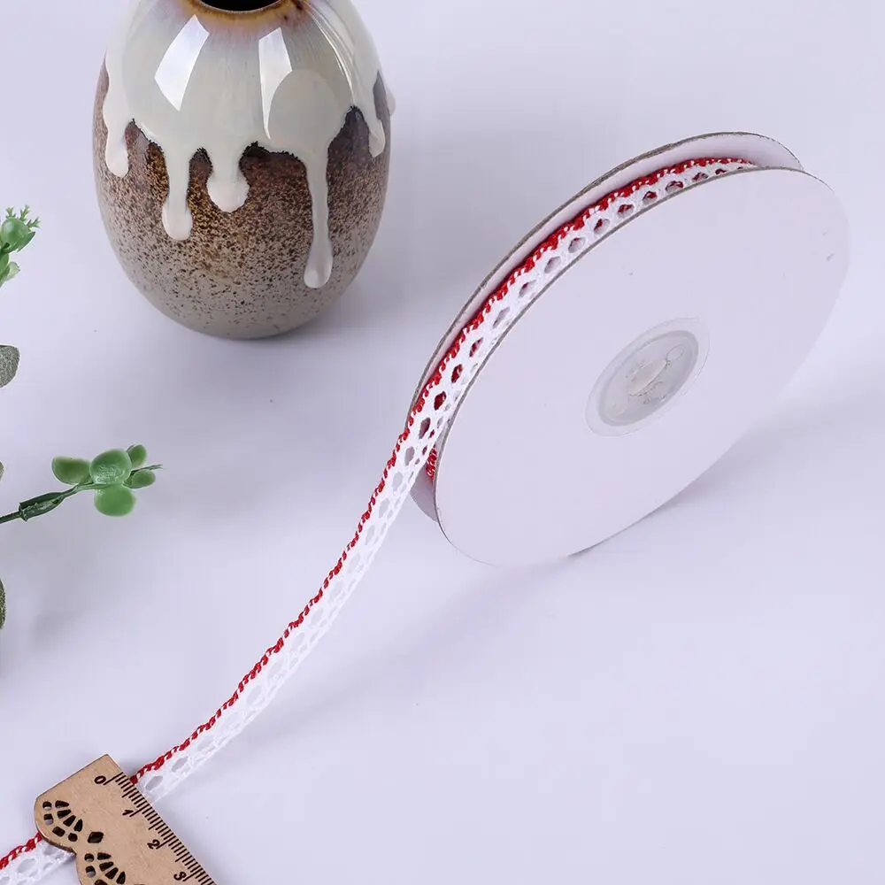 5 10 야드 10mm 컬러 레이스 트림 코튼 수 놓은 레이스 리본 크로 셰 뜨개질 레이스 패브릭 DIY 수제 공예 의류 봉제 액세서리