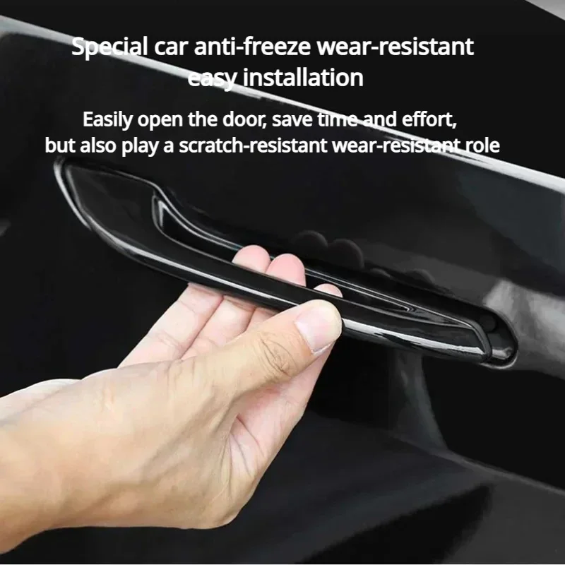 새로운 테슬라 모델 Y/3/3 + 하이랜드 2024 서리 방지 도어 핸들 패치 커버 자동차 수정 부품에 대한 자동차 부동액 도어 핸들