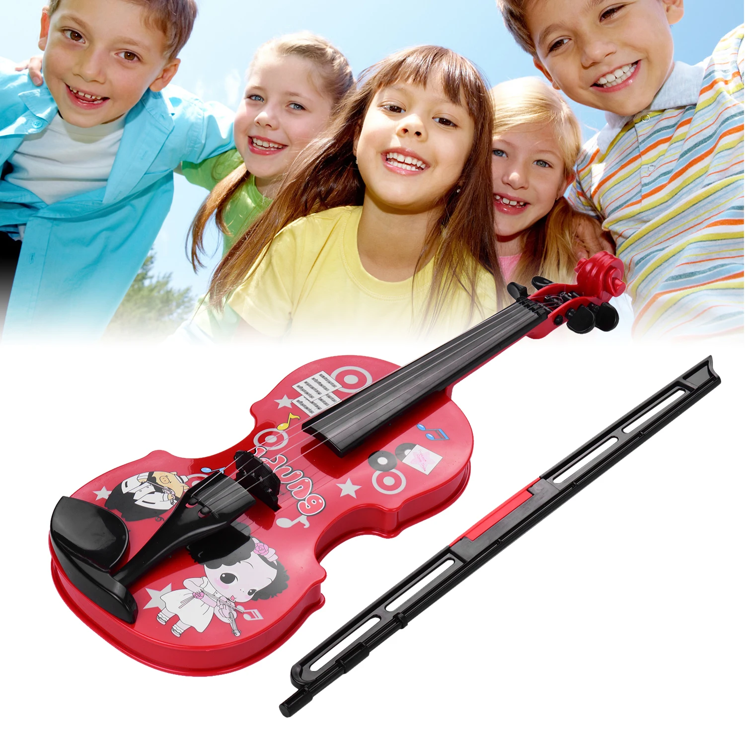 Kids Little Violin with Violin Bow Fun Educational Musical Instruments Electronic Toy for Children Boys and Girls