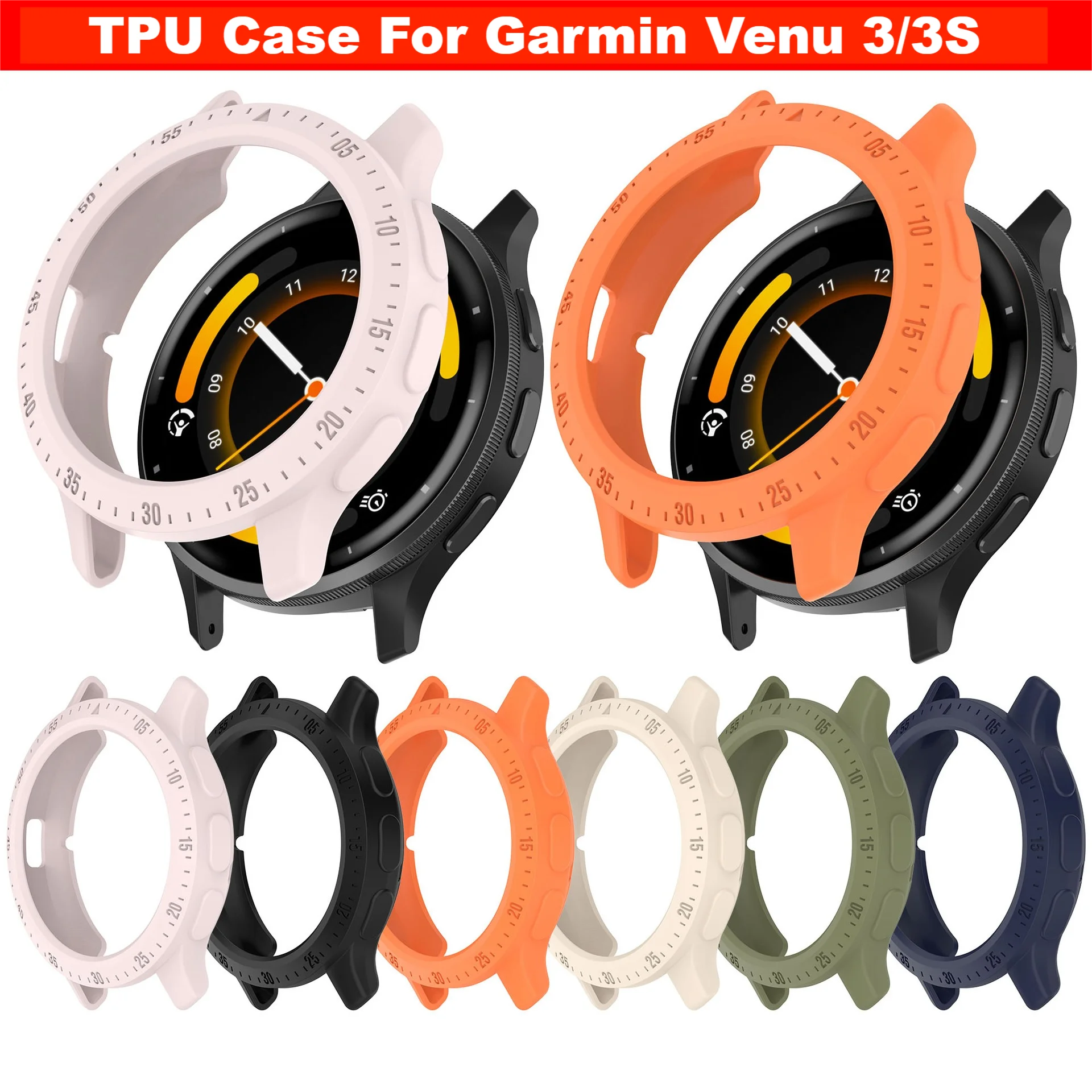 Soft TPU Anti-Fall Protective Smartwatch Case with Screen Protector