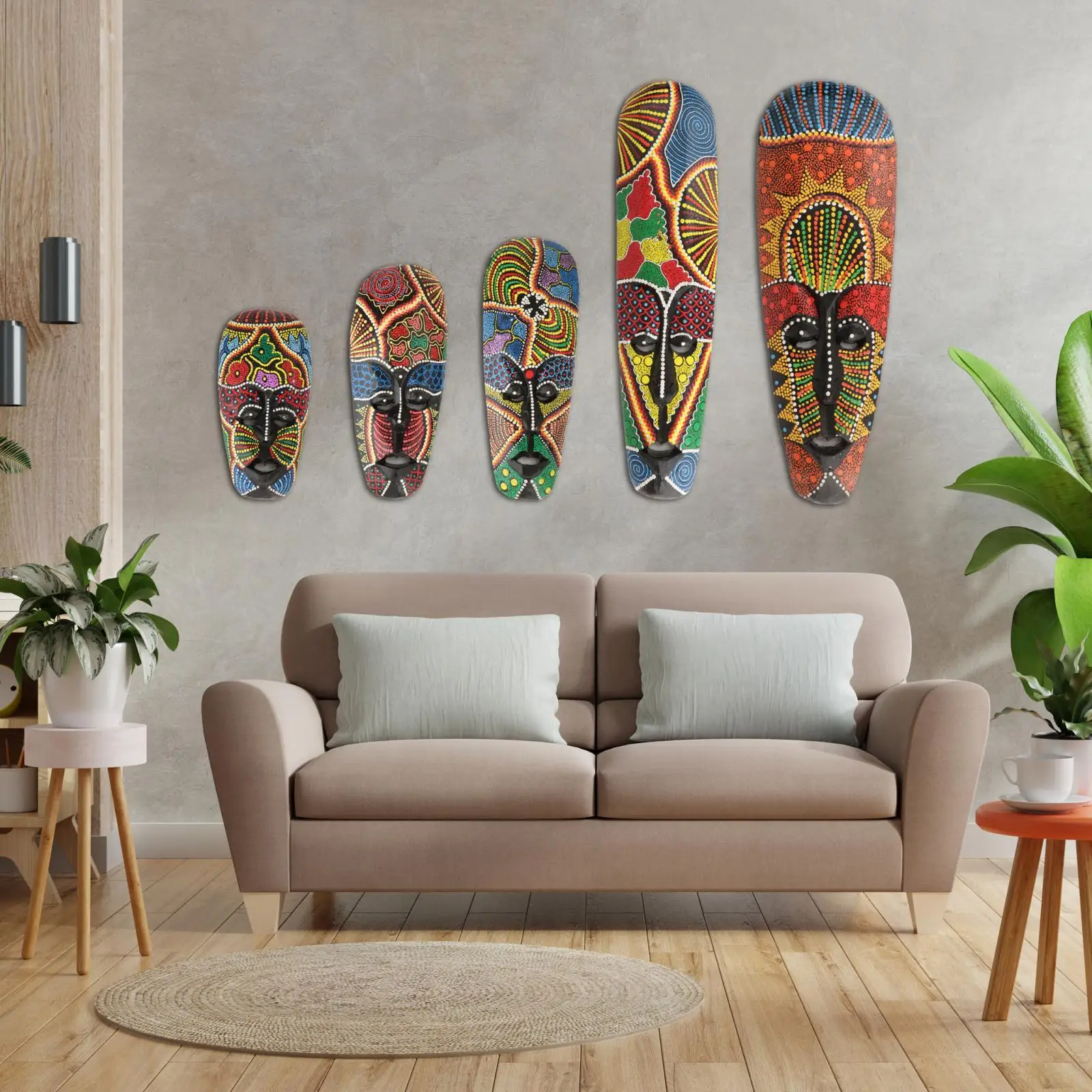 African Mask Wall Hanging decor African style walls Hanging Wooden African Mask