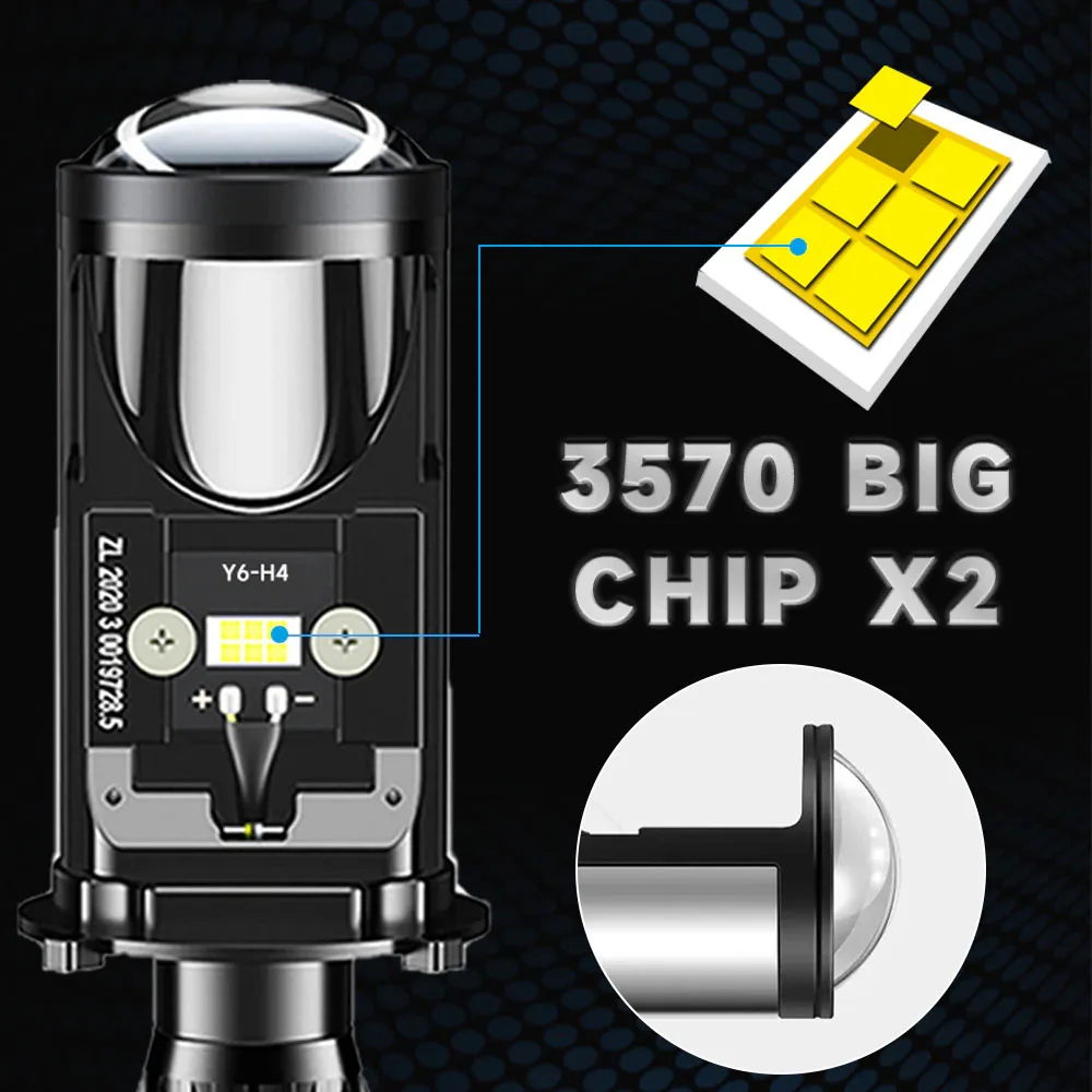 Canbus H4 LED 120W/Pair Car Headlight Mini Lens IP67 Waterproof Fan Fog Bulb led car lights led lights led bulbs led headlights led car headlights car headlamps