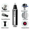 Portable, sleek, versatile 4-in-1 compact nose hair trimmer for men - Convenient grooming kit for precision beard shaping - Must 3