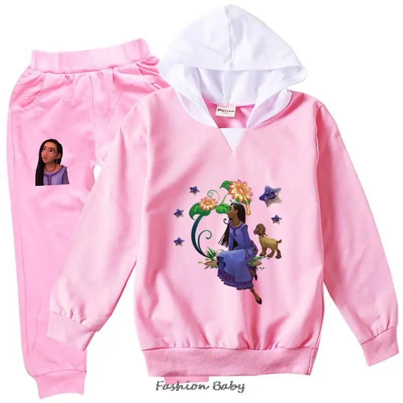 Autunno/Inverno Abbigliamento Per Bambini Disney New Movie Wish Asha Girls Felpa Con Cappuccio Bambino Felpa Ragazzi Set Felpa Con Cappuccio Abbigliam