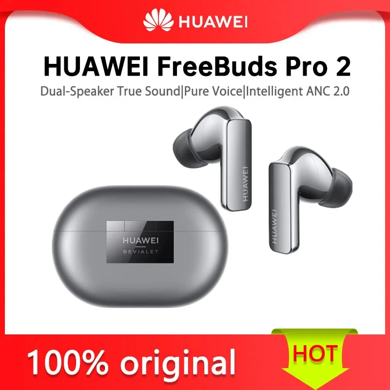 

NEW HUAWEI FreeBuds Pro 2 Intelligent ANC 2.0 47dB 4-Mic Call Noise Cancellation Bluetooth 5.2 Frequency range 14Hz~48 kHz Pro2