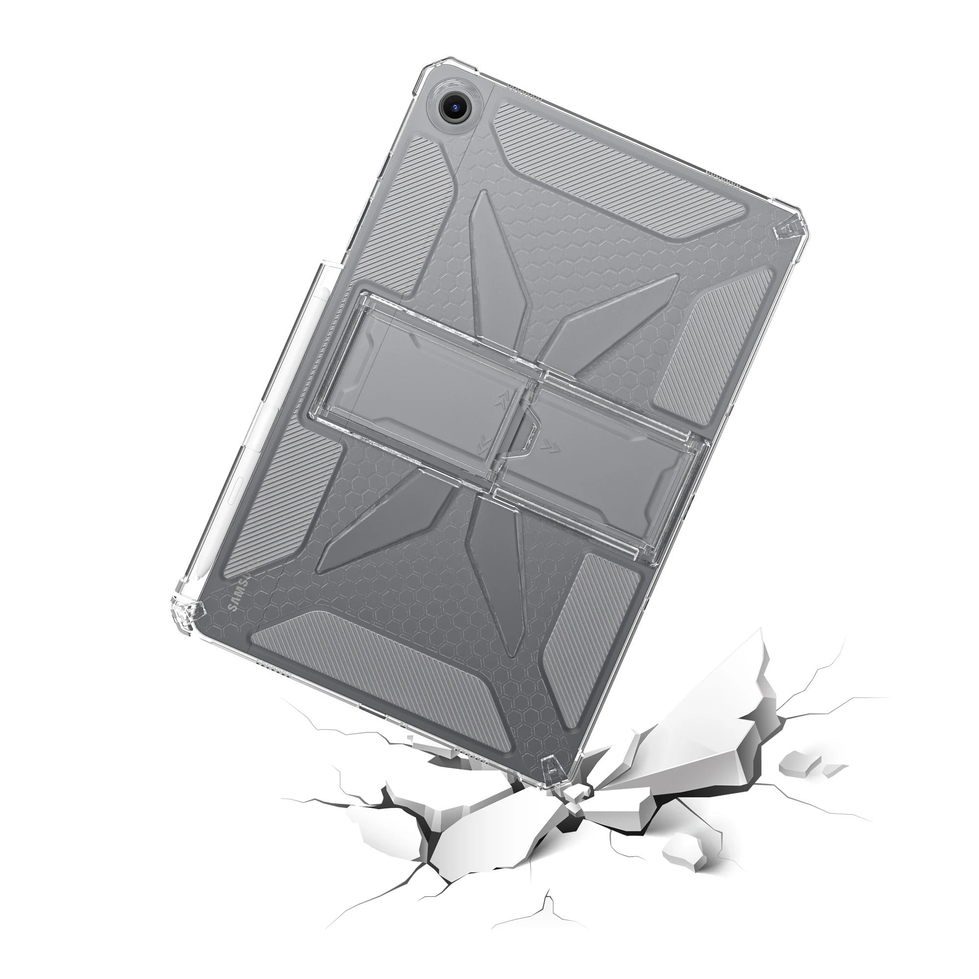 Transparent Soft TPU Case with Stand and Pen Slot