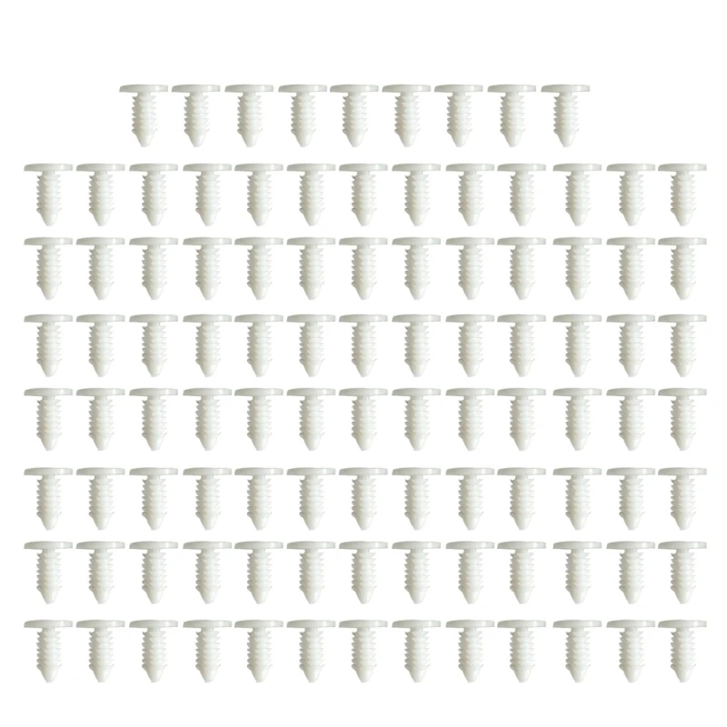 100Pcs 블랙 화이트 리벳 클립 플라스틱 푸시 핀 플라스틱 구멍 후드 압력 핀