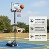 Basketball Hoop, 5-7 ft Adjustable Height Portable Backboard System, 32 inch Basketball Hoop & Goal, Kids & Adults Basketball Set with Wheels, Stand, and Fillable Base, for Outdoor/Indoor
