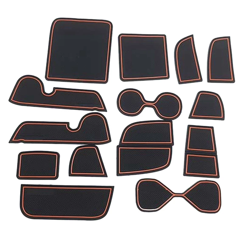 15Pcs Gate Slot Pad For Honda HRV HR-V Vezel Accessories Interior Non-Slip Anti Dust Cup Holder Inserts