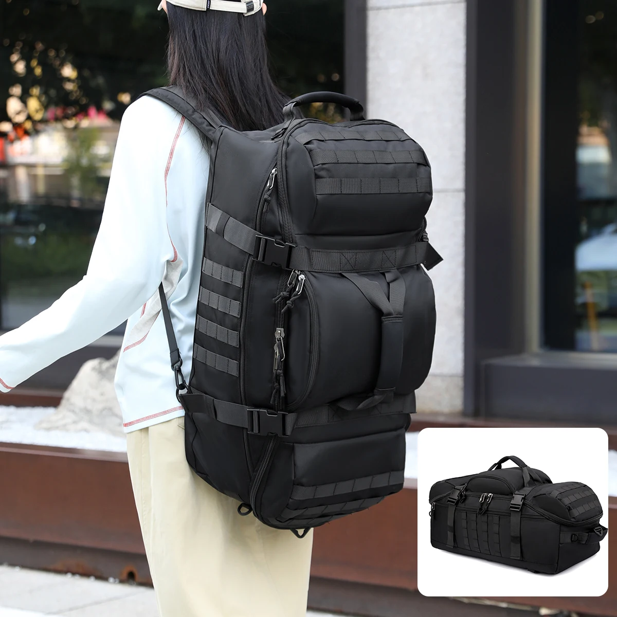 Outdoor Hiking Backpack Large Capacity Waterproof Mountaineering Bag_voghion.com