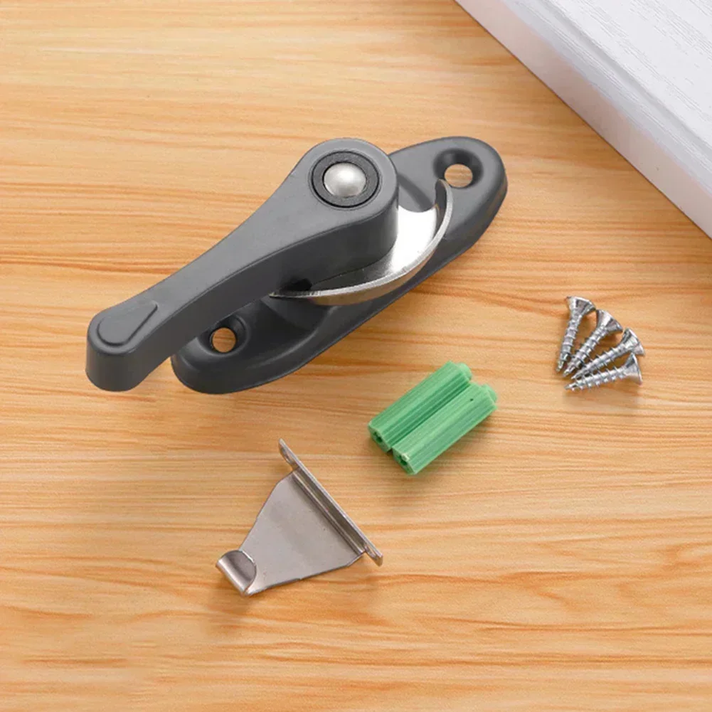 Cabinet Lock Door Lock Door Latch Cam Lock Stainless Steel Crescent Universal Lock Children's Safety Window Lock Sliding Door Buckle with Hook Door and Window Hook