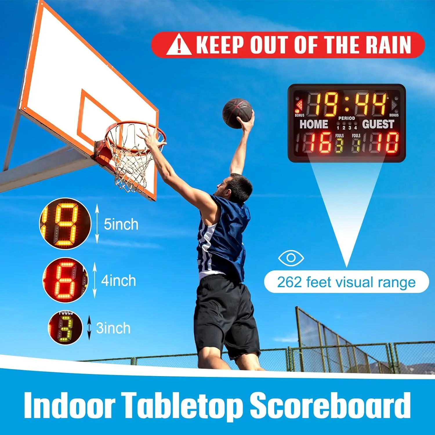 BSN SSG Perel Scoreboard Indoor Electronic Basketball Scoreboard Tabletop Digital with Remote Portable