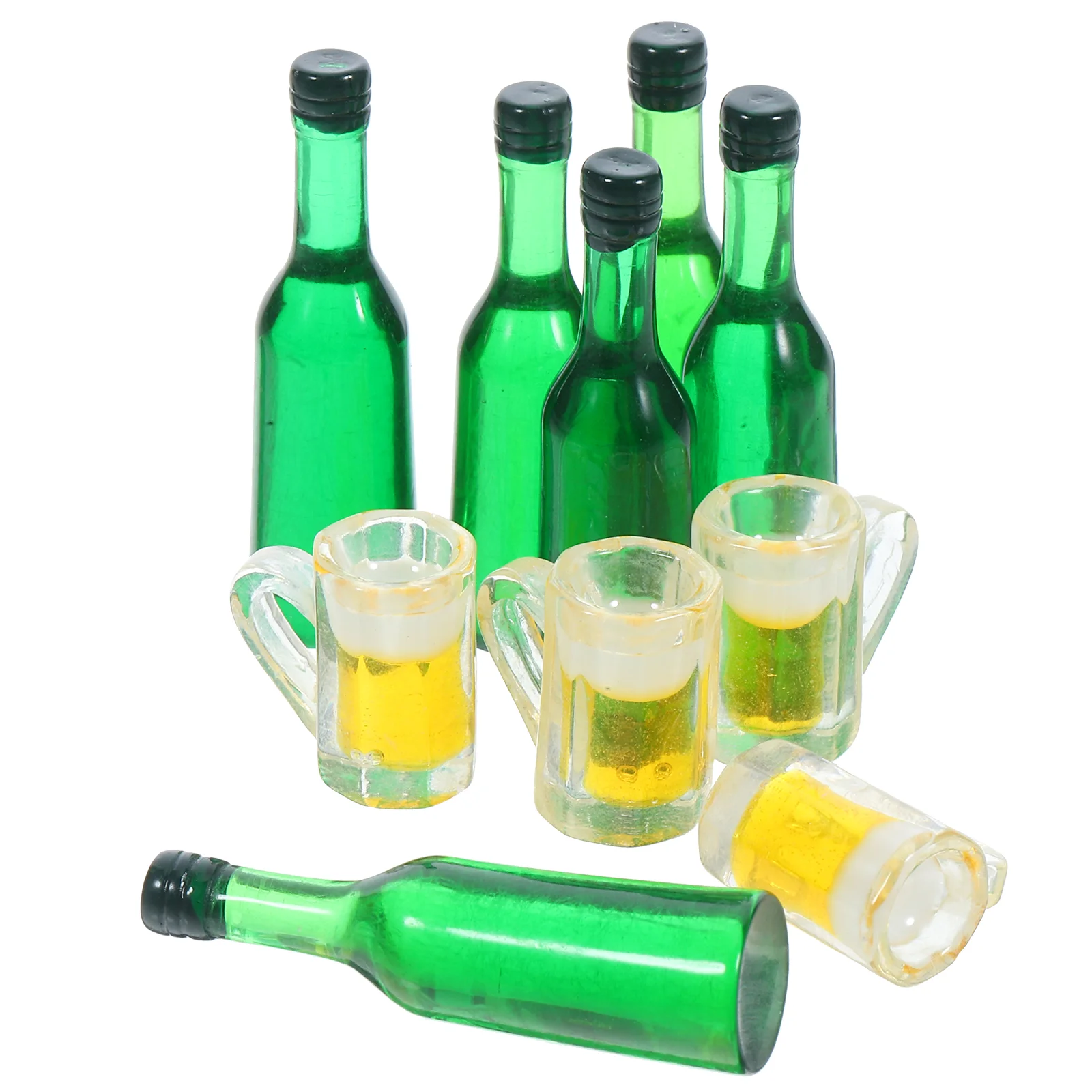 

Miniature Food and Play Scene Adorns House Supply Tiny Landscape Adornments Beer Mugs Decorations Resin Adorable Home