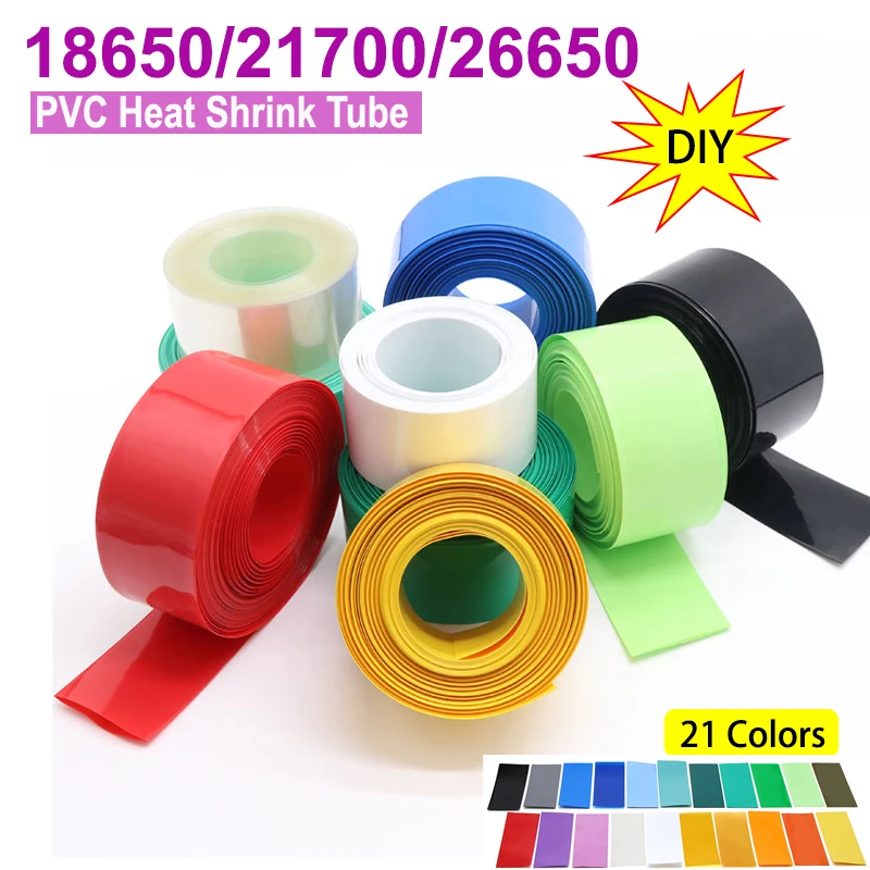 Durable PVC Heat Shrink Tube Battery Wrap - Assorted Sizes