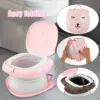Travel Potty for Kids Toddler ABS Plastic Portable Potty with Stable Anti-slip Bottom Sturdy Curve Design Foldable Potty with 5