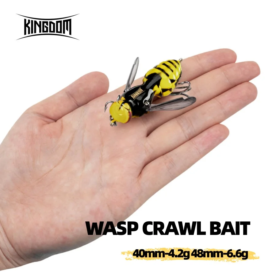 Leurre dur flottant insecte Wasp Crawl 4.2g et 6.6g pour la pêche du brochet et du black bass
