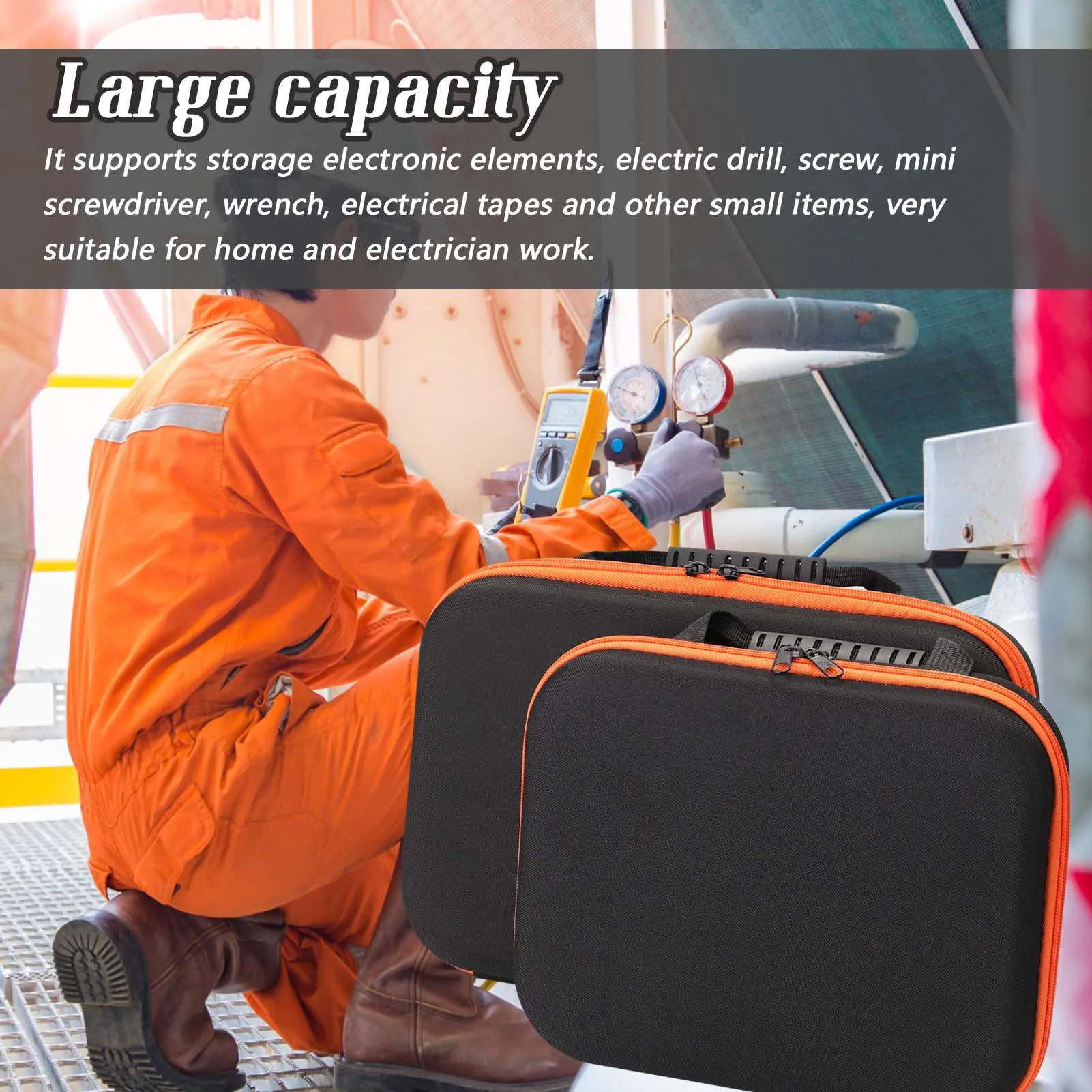 Tool Bag Oxford Cloth EVA Empty Storage Bit Organizer Portable Pouch Outdoor Technician Large Capacity Handbag 3