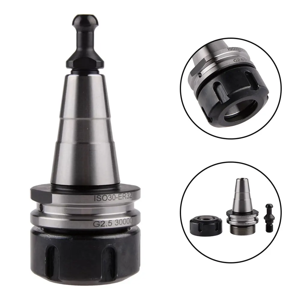 

ISO30 ER32 45L Balance Collet Lathe Chuck CNC Tool Holder With Pull-Stud Milling 30000RPM Balance Collet For Drilling-Machines