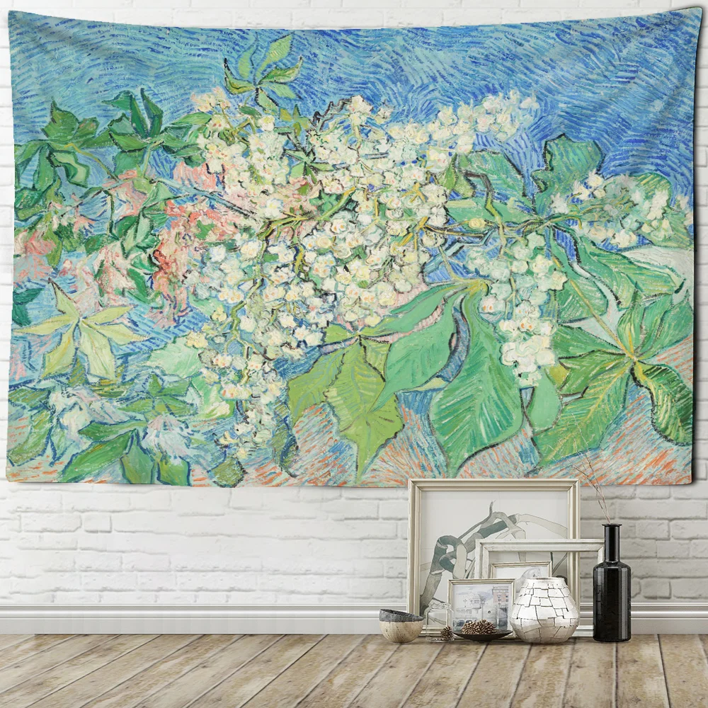 Campo de trigo e cipreste tapeçaria van gogh paisagem sala estar casa fundo  pendurado pano decoração parede tapiz - AliExpress, image size:1000x1000