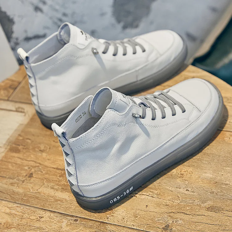 Genuine Leather Shoes for Women White Shoes Woman Vulcanized shoes Leather Casual Sneakers Women's Soft Platform Shoes Footwear