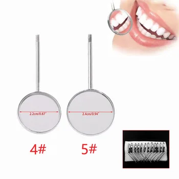 12Pcs/Box Dental Mouth Mirror Stainless Steel Reflector Mirror 4#/5# Mouth Mirror Handle Dentist Instruments Dentist Equipment 1