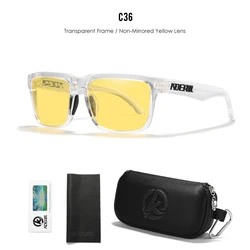 KDEAM Unisex Polarized Square Sunglasses with Zipper Case (C36 night vision)