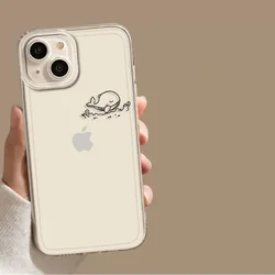 Clear Dolphin & Whale Couple Phone Case - Lovers Cover s - iPhone 17 Pro Max (Style 1)