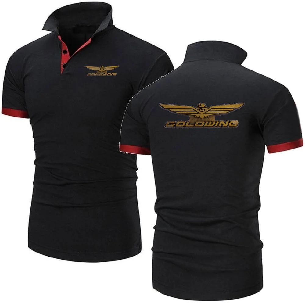 Polo Shirts Goldwing GL1800 Japan Motocycles Lapel TShirts Short Sleeve POLOS Sports Fitness Men Breathable Mesh Cotton Tops Tee