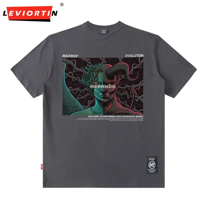 

Men's Oversized T-Shirts Abstract Graphic Letter Print T Shirt Casual Summer Hip Hop Y2K Tees Harajuku High Street Streetwear
