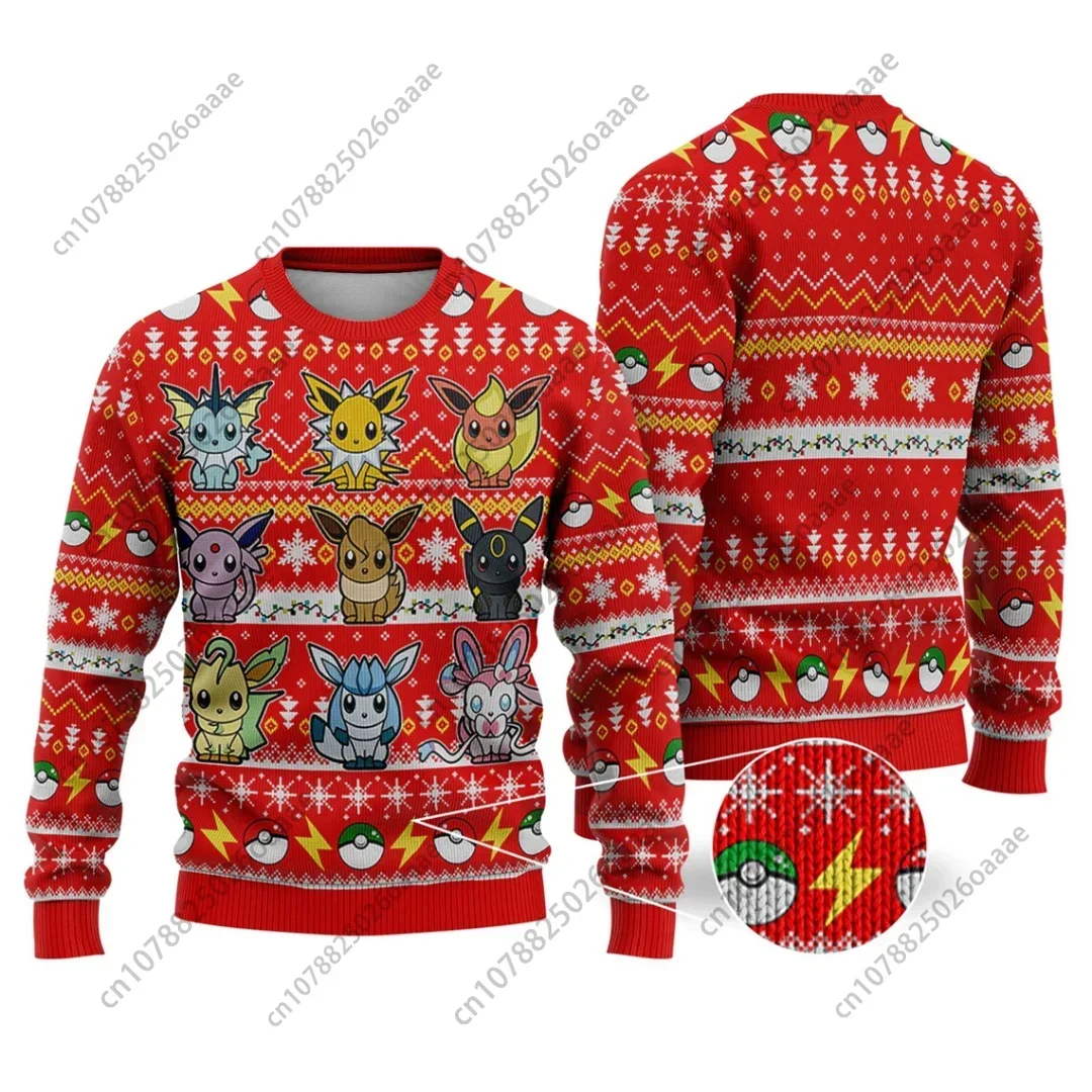 

Pokemon Eevee Ugly Christmas Sweater Anime Pikachu Christmas Sweater For Men Women Anime Pikachu Crew Neck Sweatshirt