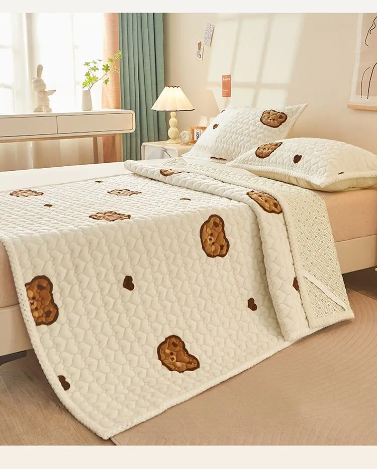 Description Picture 4 of itemWinter Thin Milk Velvet Soft Mattress Toppers Home Dormitory Non-slip Foldable Single Double Queen Bedsheet Quilted Mattress Mat