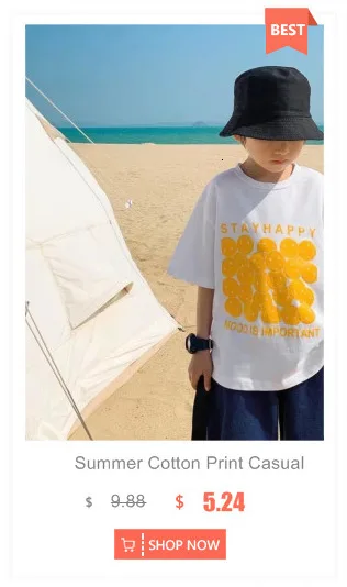 Children's Round Neck New Temperament Summer T-shirt Five-point Sleeve Simple Trend All-match Korean Style Children's Clothing Tops Boys Girls