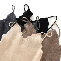 2025 Summer 100% Goat Cashmere Suspenders Women's Knitted Cashmere V-neck Pullovers Fashion Tops Women's Clothing - Image 2