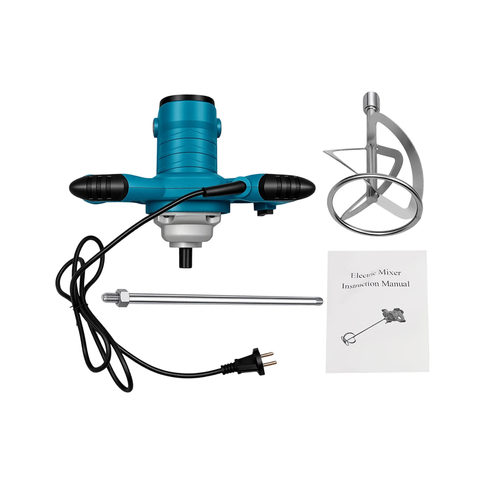 2100 W Hochleistungs-Elektro-Handbetonmischer, 800 U/min, 6 Geschwindigkeiten einstellbar, S-förmige Mischstab für Zementmörtel-Farbpflaster – Detail 11