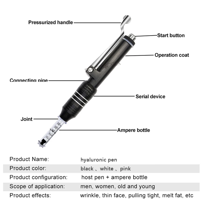 0.3ml Hyaluronic acid Pen Massage Atomizer Lip Filler For Anti-wrinkle Skin Rejuvenation Lips Lifting hyaluronic acid pen