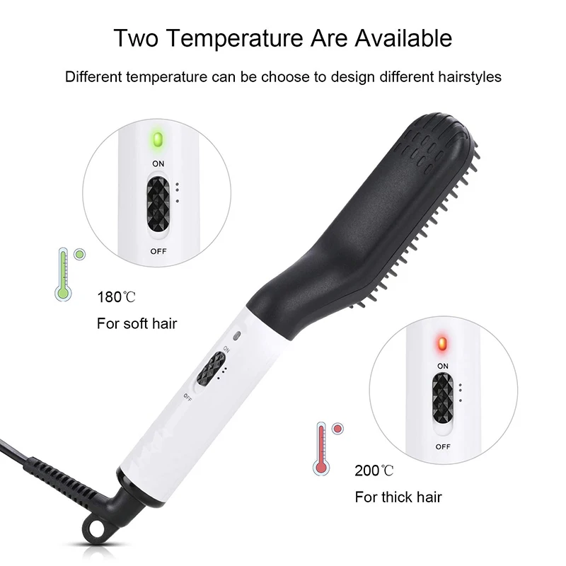 Description Picture 5 of itemPortable High-Quality Professional Mini Ceramic Brush Straightener Beard Comb Beard Straightener Men'S Styling Tool