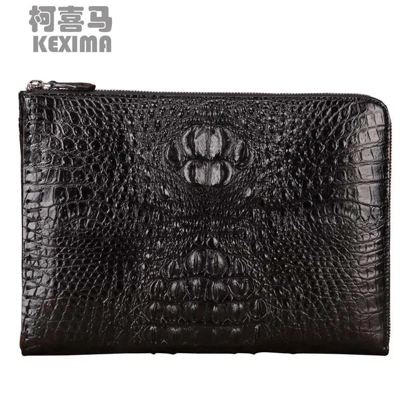 

lukani Crocodile skin clutch bag male large capacity clutch bag business casual men bag envelope bag men crocodile leather bag