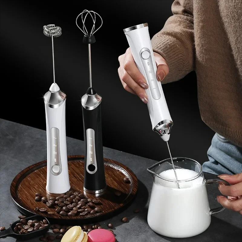 Electric mixer Hand held egg beater Milk foam machine Coffee milk mixer 3-speed rechargeable mini coffee foam machine 6