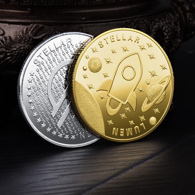 Stellar Coin XLM Coin Stellar Lumens Coin Gold Silver Plated Physical