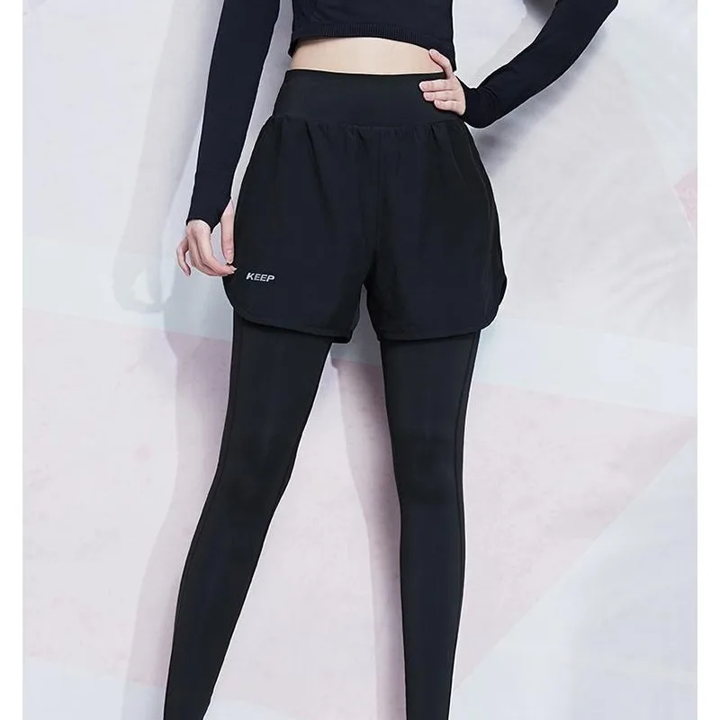 Women's High-Waist Booty Lifting Leggings - Fake Two Pieces Yoga Pants with Stretch, Quick-Dry & Street-to-Gym Trainning Pants 6