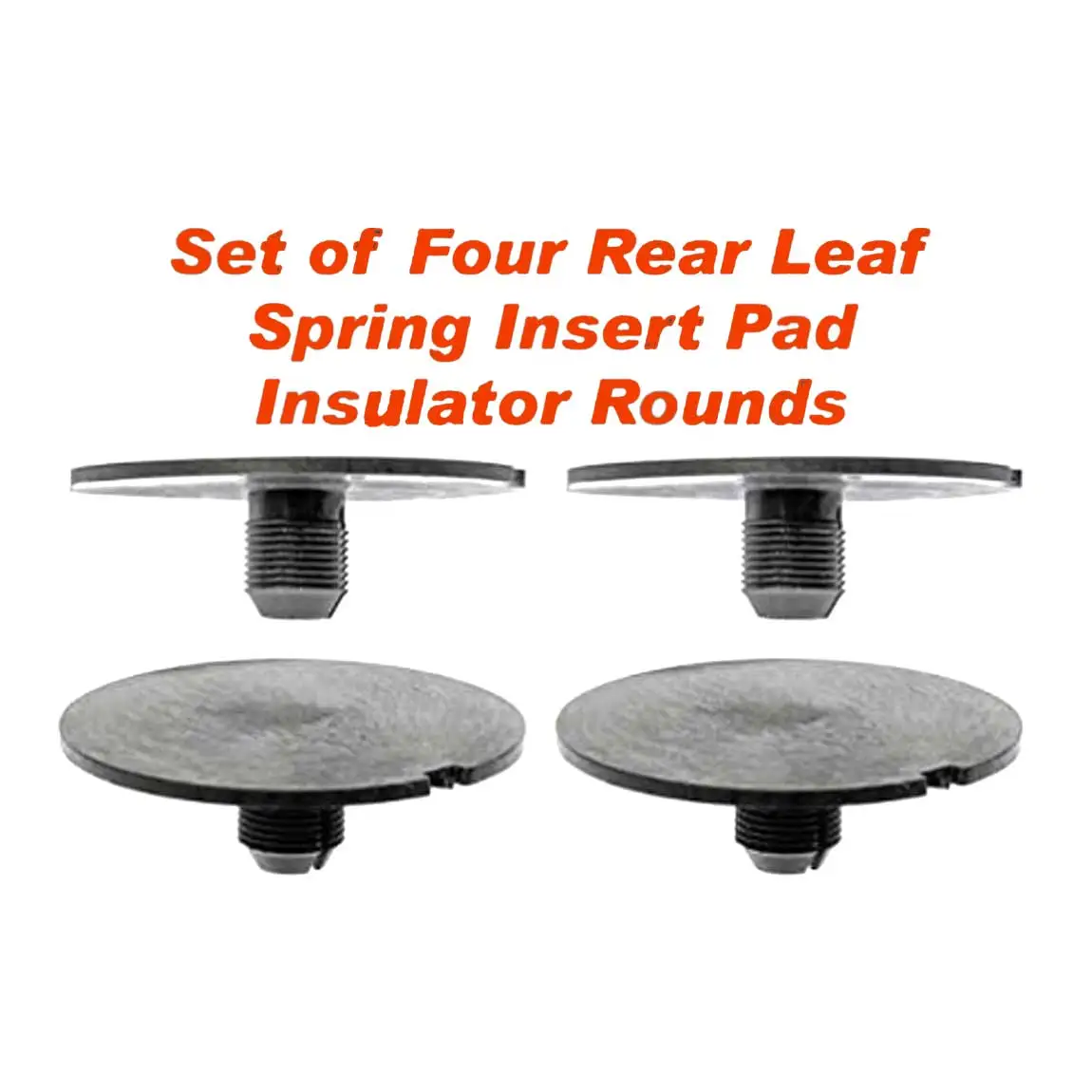 Black Rear Leaf Spring Plastic Insert Pad Spacer Insulator Round Set Of 4 For 1998-2011 Chevy GMC Trucks Replaces