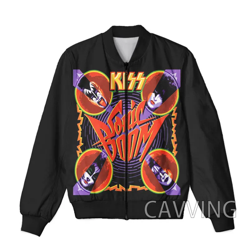New Fashion Women/Men's  3D Print  KISS Rock Band   Zipper Bomber Jackets Men Overcoat Mens Coat Zip Up Jackets  K02 3