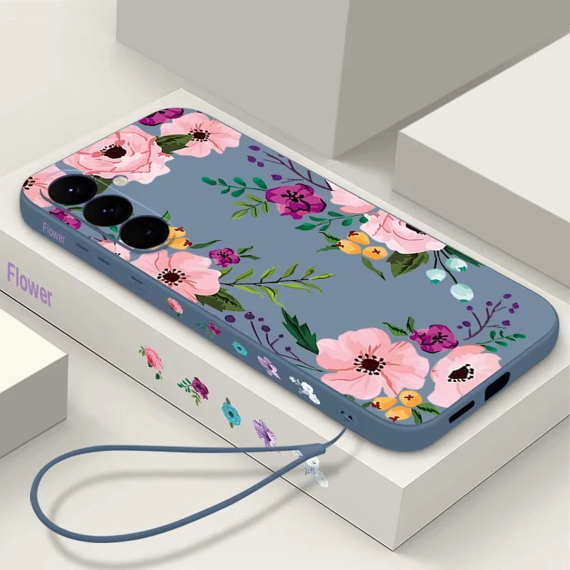 Peony Flowers Print Soft Phone Case