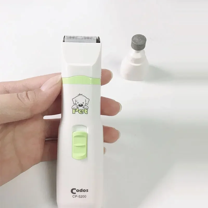 2 In 1 Pet Dog Cat Hair Trimmer Paw Nail Grinder Grooming Clippers Nail Cutter Hair Cutting Machine With Ceramic Blade CP-5200