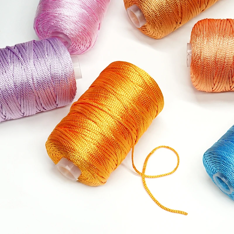 125/Roll 150 Yards 2.5mm Width Summer Ice Mercerized Twine Yarns For Knitting And Crochet Seat Cushion Sun Hat Etc. CBSX 6